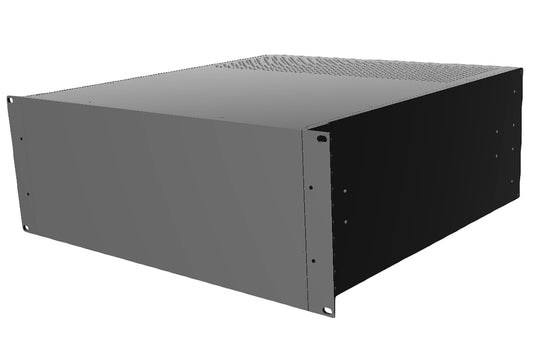 Hammond RM4U1918VBK Vented-Top 19" Rack-Mount Aluminum Enclosure, 4U, 7" H x 16.60" W x 18" D, Textured Black.