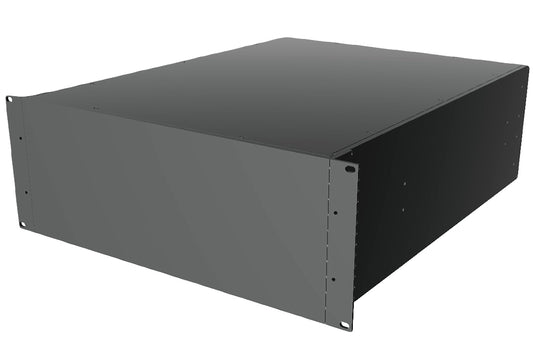 Hammond RM4U1922SBK Solid-Top 19" Rack-Mount Aluminum Enclosure, 4U, 7" H x 16.60" W x 22" D, Textured Black.