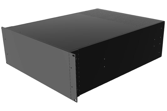 Hammond RM4U1922VBK Vented-Top 19" Rack-Mount Aluminum Enclosure, 4U, 7" H x 16.60" W x 22" D, Textured Black.