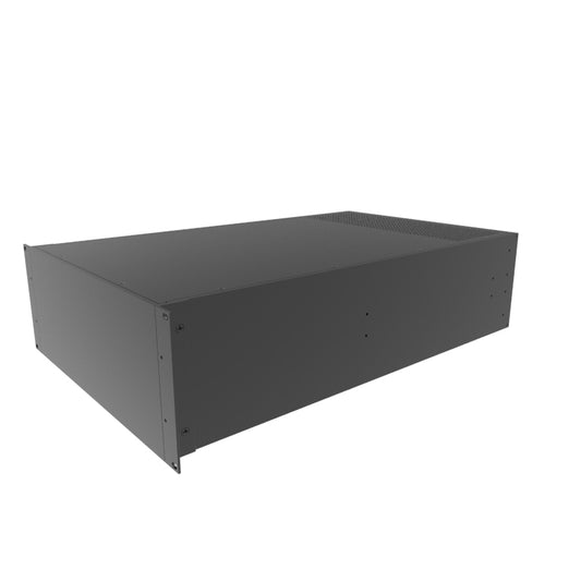 Hammond RM4U1928VBK Vented-Top 19" Rack-Mount Aluminum Enclosure, 4U, 7" H x 16.60" W x 28" D, Textured Black.