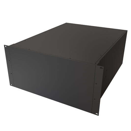 Hammond RM5U1922SBK Solid-Top 19" Rack-Mount Aluminum Enclosure, 5U, 8.75" H x 16.60" W x 22" D, Textured Black.