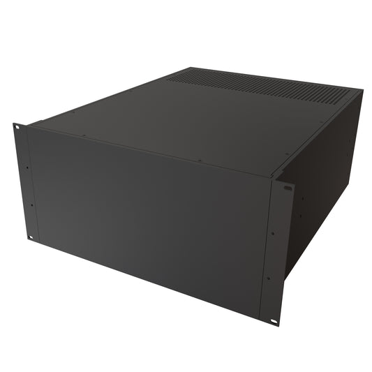 Hammond RM5U1922VBK Vented-Top 19" Rack-Mount Aluminum Enclosure, 5U, 8.75" H x 16.60" W x 22" D, Textured Black.
