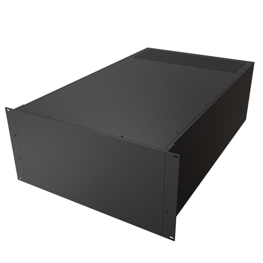 Hammond RM5U1928VBK Vented-Top 19" Rack-Mount Aluminum Enclosure, 5U, 8.75" H x 16.60" W x 28" D, Textured Black.