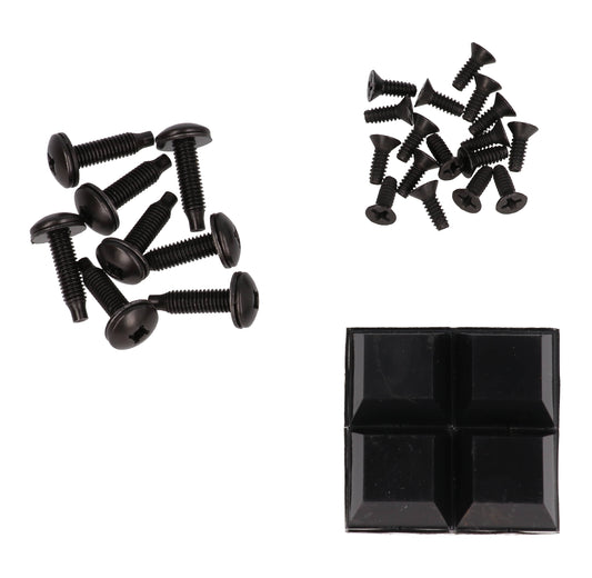 Hammond RMCHDWKIT Replacement Hardware Kit for RMC Enclosures, Black #10-32 and #6-32 Screws with 4 Rubber Feet.