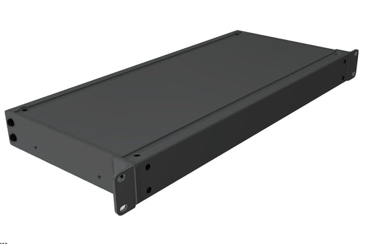 Hammond RMCS19018BK1 Solid-Top Rack-Mount Aluminum Enclosure, 1U, 1.73" H x 17" W x 8" D, Satin Black.
