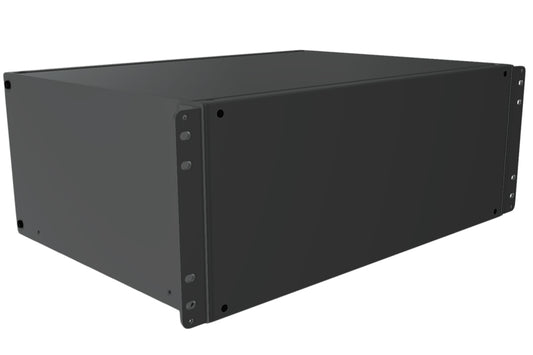 Hammond RMCS190713BK1 Solid-Top Rack-Mount Aluminum Enclosure, 4U, 6.98" H x 17" W x 13" D, Satin Black.
