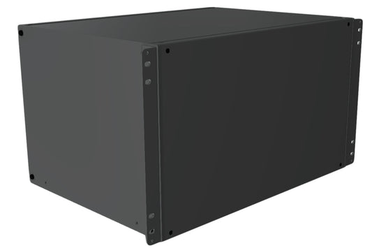 Hammond RMCS191013BK1 Solid-Top Rack-Mount Aluminum Enclosure, 6U, 10.48" H x 17" W x 13" D, Satin Black.