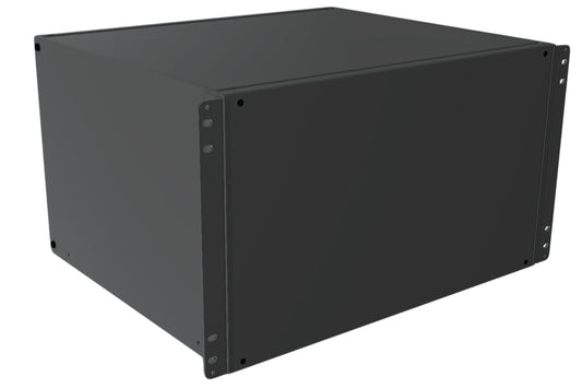 Hammond RMCS191015BK1 Solid-Top Rack-Mount Aluminum Enclosure, 6U, 10.48" H x 17" W x 15" D, Satin Black.