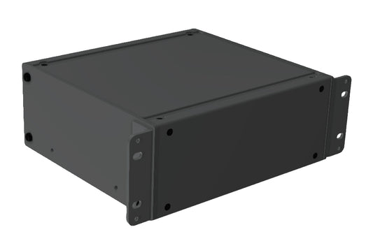 Hammond RMCS9038BK1 Solid-Top Rack-Mount Aluminum Enclosure, 2U, 3.48" H x 8.50" W x 8" D, Satin Black.