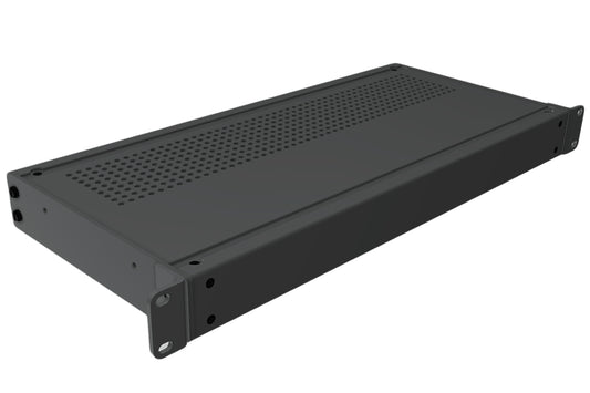 Hammond RMCV19018BK1 Vented-Top Rack-Mount Aluminum Enclosure, 1U, 1.73" H x 17" W x 8" D, Satin Black.