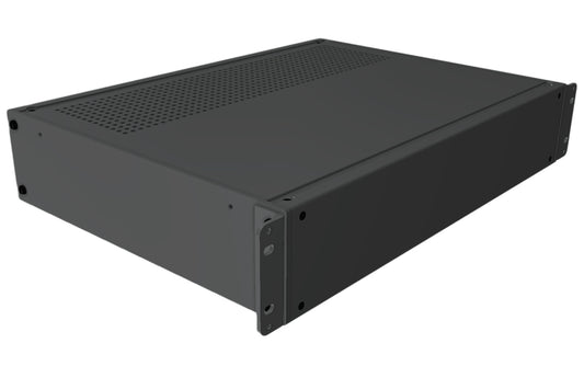 Hammond RMCV190313BK1 Vented-Top Rack-Mount Aluminum Enclosure, 2U, 3.48" H x 17" W x 13" D, Satin Black.