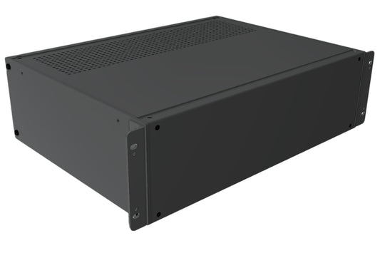 Hammond RMCV190513BK1 Vented-Top Rack-Mount Aluminum Enclosure, 3U, 5.23" H x 17" W x 13" D, Satin Black.