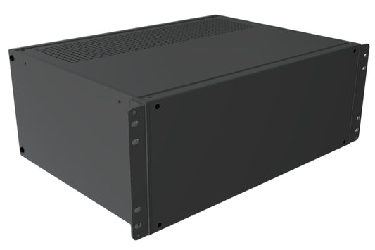 Hammond RMCV190713BK1 Vented-Top Rack-Mount Aluminum Enclosure, 4U, 6.98" H x 17" W x 13" D, Satin Black.