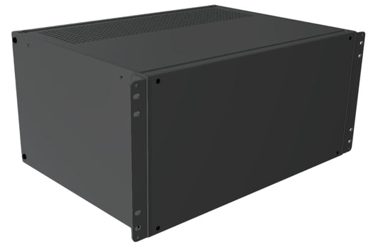 Hammond RMCV190813BK1 Vented-Top Rack-Mount Aluminum Enclosure, 5U, 8.73" H x 17" W x 13" D, Satin Black.