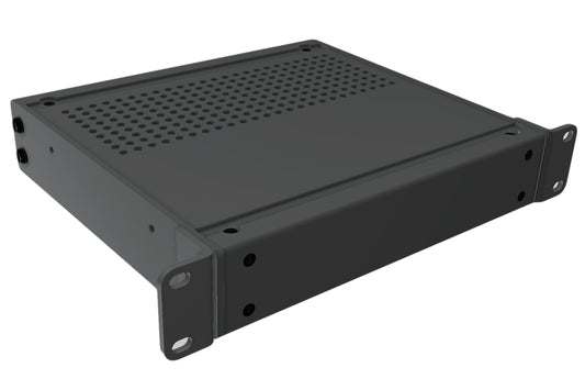 Hammond RMCV9018BK1 Vented-Top Rack-Mount Aluminum Enclosure, 1U, 1.73" H x 8.50" W x 8" D, Satin Black.