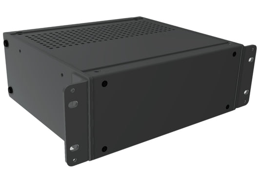 Hammond RMCV9038BK1 Vented-Top Rack-Mount Aluminum Enclosure, 2U, 3.48" H x 8.50" W x 8" D, Satin Black.