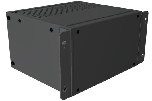 Hammond RMCV9058BK1 Vented-Top Rack-Mount Aluminum Enclosure, 3U, 5.23" H x 8.50" W x 8" D, Satin Black.