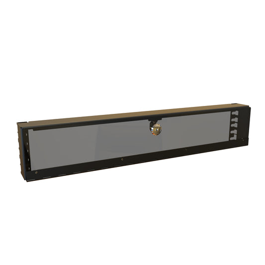 Hammond RMSC1902BK1 Lockable Hinged Rack Security Cover with Smoked Acrylic Window, 2U, 3.47" H x 19.00" W, Steel/Black.