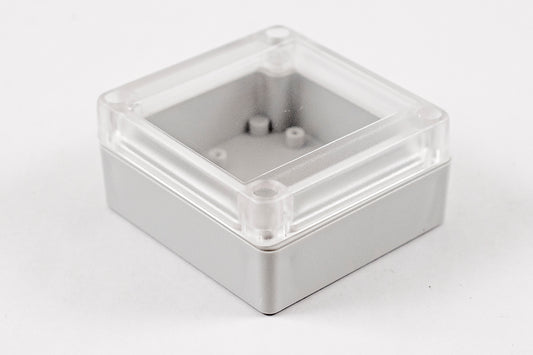 Hammond RP1050C Watertight Polycarbonate Enclosure with Clear Lid, IP65, 87 x 82 x 40 mm, Gasketed, Off-White.