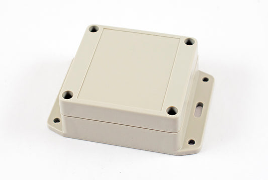 Hammond RP1055BF Watertight ABS Enclosure with Opaque Lid and Bottom Flange, IP65, 85 x 80 x 40 mm, Light Gray.