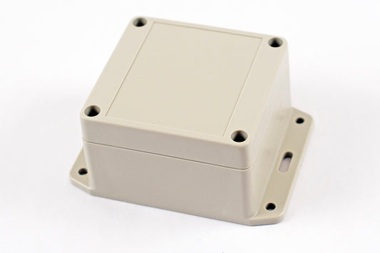Hammond RP1065BF Watertight ABS Enclosure with Opaque Lid and Bottom Flange, IP65, 85 x 80 x 55 mm, Light Gray.