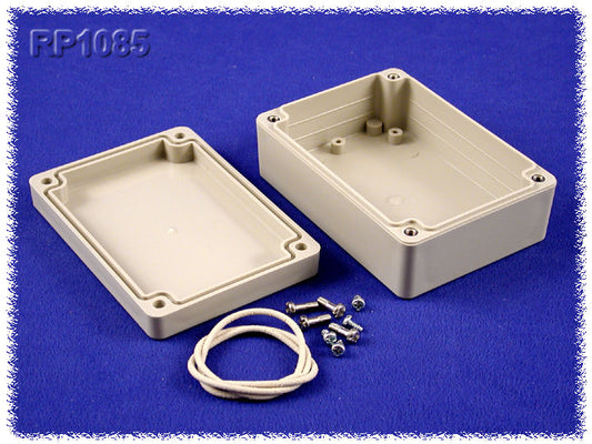 Hammond RP1085 Watertight ABS Enclosure with Opaque Lid, IP65, 105 x 75 x 40 mm, Gasketed, Light Gray.
