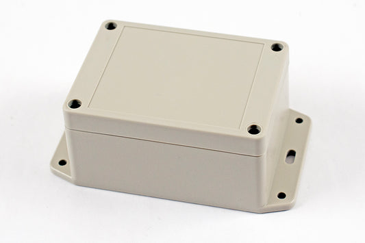 Hammond RP1095BF Watertight ABS Enclosure with Opaque Lid and Bottom Flange, IP65, 105 x 75 x 55 mm, Light Gray.