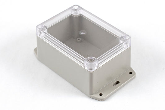 Hammond RP1095BFC Watertight ABS Enclosure with Clear Lid and Bottom Flange, IP65, 105 x 75 x 55 mm, Light Gray.