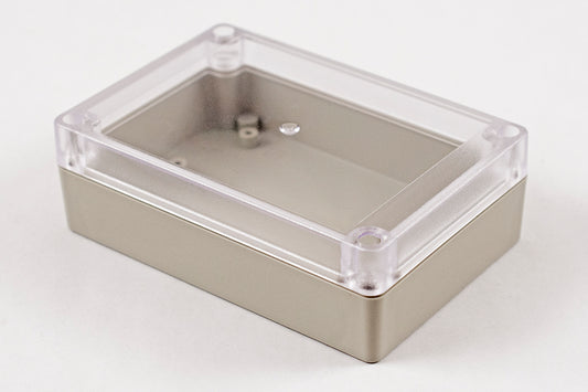 Hammond RP1125C Watertight ABS Enclosure with Clear Lid, IP65, 126 x 86 x 40 mm, Gasketed, Light Gray.