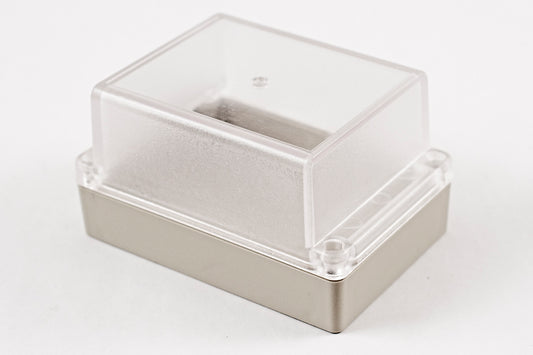 Hammond RP1145C Watertight ABS Enclosure with Clear Lid, IP65, 126 x 86 x 70 mm, Gasketed, Light Gray.