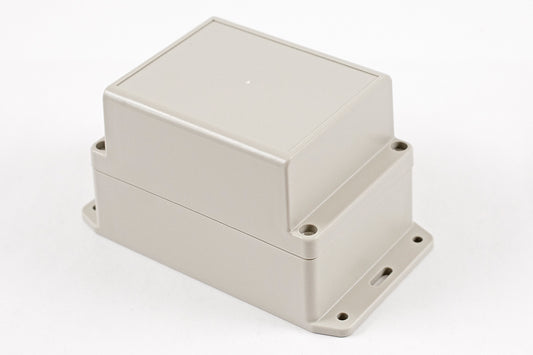Hammond RP1155BF Watertight ABS Enclosure with Opaque Lid and Bottom Flange, IP65, 125 x 85 x 85 mm, Light Gray.