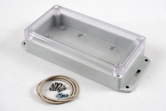 Hammond RP1160BFC Watertight Polycarbonate Enclosure with Clear Lid and Bottom Flange, IP65, 165 x 85 x 40 mm, Off-White.