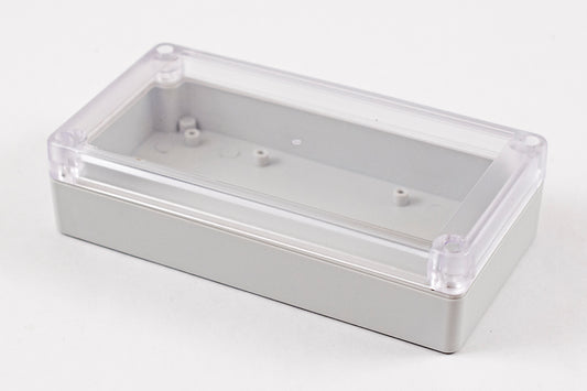 Hammond RP1160C Watertight Polycarbonate Enclosure with Clear Lid, IP65, 166 x 87 x 40 mm, Gasketed, Off-White.