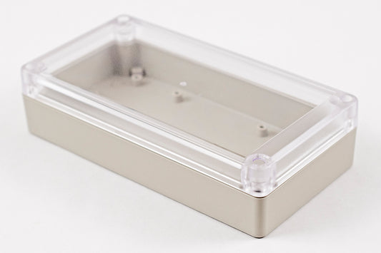 Hammond RP1165C Watertight ABS Enclosure with Clear Lid, IP65, 166 x 87 x 40 mm, Gasketed, Light Gray.