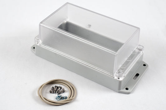 Hammond RP1190BFC Watertight Polycarbonate Enclosure with Clear Lid and Bottom Flange, IP65, 165 x 85 x 70 mm, Off-White.