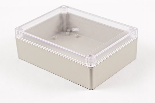 Hammond RP1235C Watertight ABS Enclosure with Clear Lid, IP65, 166 x 126 x 55 mm, Gasketed, Light Gray.
