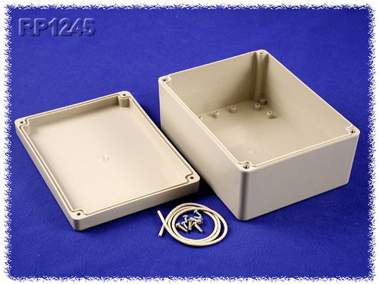 Hammond RP1245 IP65 Water-Tight Light Gray ABS Enclosure, Opaque Lid, 166 x 126 x 75mm.