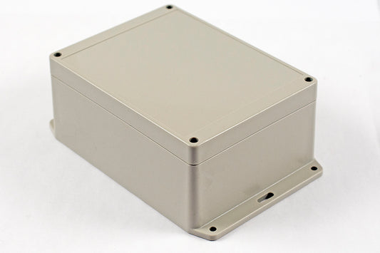 Hammond RP1245BF IP65 Water-Tight Light Gray ABS Enclosure with Bottom Flange, Opaque Lid, 165 x 125 x 75mm.