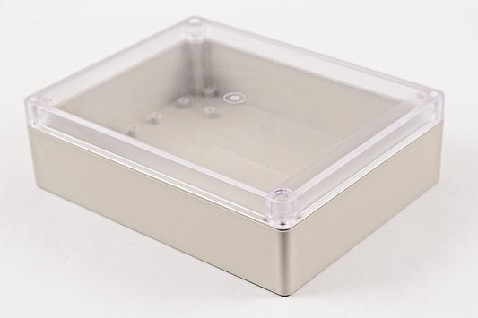 Hammond RP1275C IP65 Water-Tight Light Gray ABS Enclosure, Clear Polycarbonate Lid, 187 x 147 x 55mm.