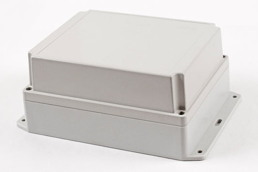 Hammond RP1370BF IP65 Water-Tight Off-White Polycarbonate Enclosure with Bottom Flange, Opaque Lid, 186 x 146 x 90mm.