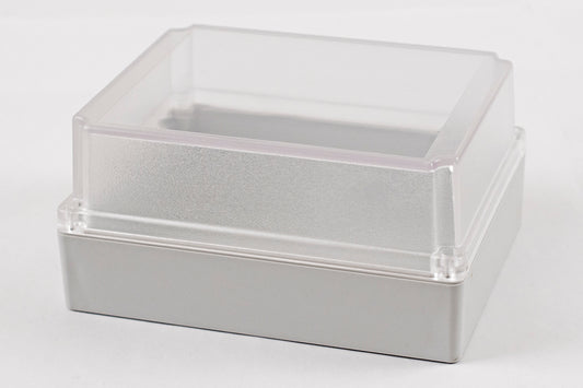 Hammond RP1370C IP65 Water-Tight Off-White Polycarbonate Enclosure, Clear Polycarbonate Lid, 187 x 147 x 90mm.