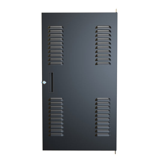 Hammond RSDL19035BK1 Louvered Locking Door for REFK/1564/RS Cabinets, 35.00" H, 20U, Black, 16-Gauge Steel.