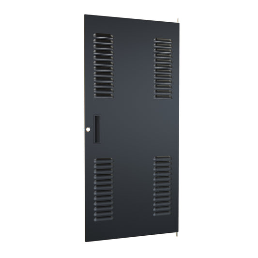 Hammond RSDL19042BK1 Louvered Locking Door for REFK/1564/RS Cabinets, 42.00" H, 24U, Black, 16-Gauge Steel.