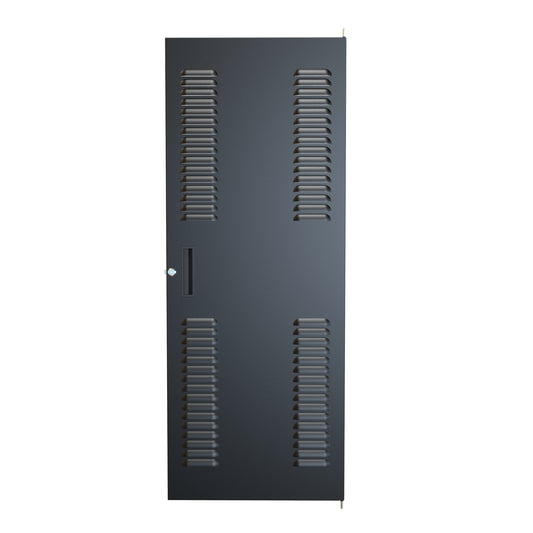 Hammond RSDL19049BK1 Louvered Locking Door for REFK/1564/RS Cabinets, 49.00" H, 28U, Black, 16-Gauge Steel.