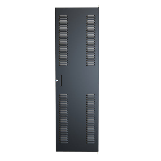Hammond RSDL19063BK1 Louvered Locking Door for REFK/1564/RS Cabinets, 63.00" H, 36U, Black, 16-Gauge Steel.