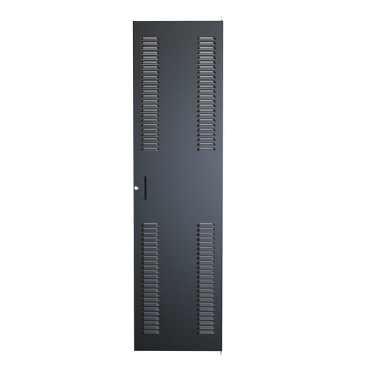 Hammond RSDL19070BK1 Louvered Locking Door for REFK/1564/RS Cabinets, 70.00" H, 40U, Black, 16-Gauge Steel.