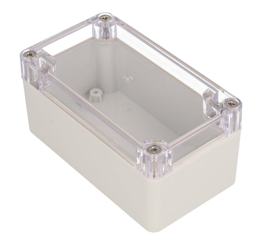 Hammond RZ0205C IP65 Water-Tight Light Gray Polycarbonate Enclosure, Clear Polycarbonate Lid, 115 x 65 x 55mm.