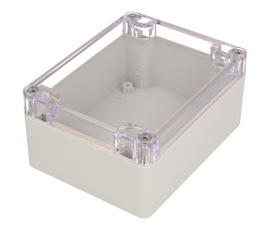 Hammond RZ0212C IP65 Water-Tight Light Gray Polycarbonate Enclosure, Clear Polycarbonate Lid, 115 x 90 x 55mm.