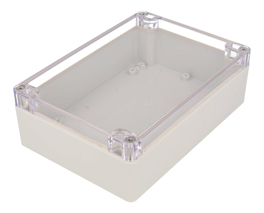 Hammond RZ0214C IP65 Water-Tight Light Gray Polycarbonate Enclosure, Clear Polycarbonate Lid, 171 x 121 x 55mm.
