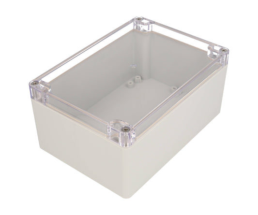 Hammond RZ0223C IP65 Water-Tight Light Gray Polycarbonate Enclosure, Clear Polycarbonate Lid, 171 x 121 x 80mm.